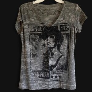 LOL Vintage Graphics Tee w/Stud Embellishments 1980's Theme Size Large